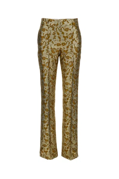 Des_phemmes Jacquard Tailored Trousers In Brown