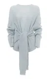 Des_phemmes Knot Detail Knitted Sweater In Light Blue