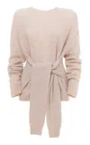 Des_phemmes Knot Detail Knitted Sweater In Nude