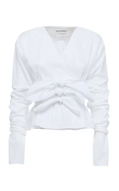 Des_phemmes Knotted Cotton Top In Yellow