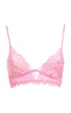 Des_phemmes Lace Bralette Crop Top In Pink