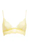 Des_phemmes Lace Bralette Crop Top In Yellow