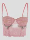 Des_phemmes Lace Bustier Top In Bubble Pink In Pink