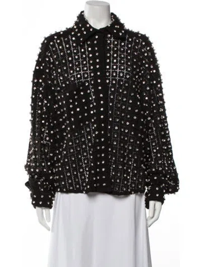 Pre-owned Des_phemmes Lace Pattern Jacket In Black