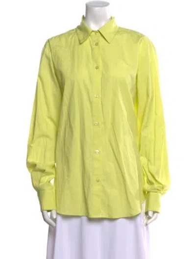 Pre-owned Des_phemmes Long Sleeve Button-up Top In Green