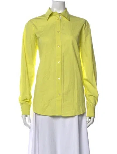 Pre-owned Des_phemmes Long Sleeve Button-up Top In Green
