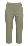 Des_phemmes Mid-rise Tailored Cotton-blend Capri Pants In Green