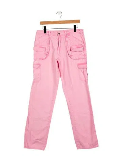 Pre-owned Des_phemmes Mid-rise Straight Leg Jeans In Pink