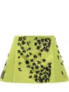 Des_phemmes Des Phemmes Lime Duchesse Miniskirt With Decorations In Green