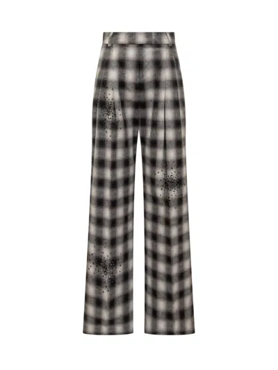 Des_phemmes Multicolor Relaxed Flat Front Pants In Black