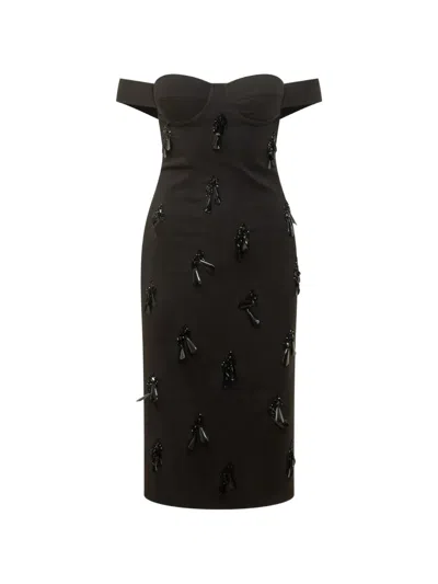 Des_phemmes Off-shoulder Bustier Dress In Black