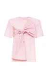 Des_phemmes Oversized Bow Cotton T-shirt In Pink