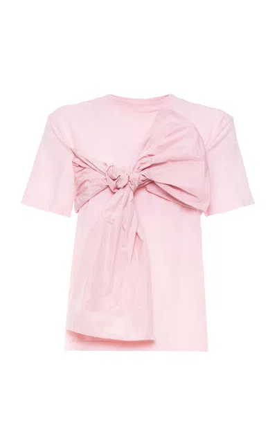 Des_phemmes Oversized Bow Cotton T-shirt In Pink