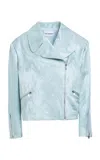 Des_phemmes Oversized Jacquard Biker Jacket In Blue
