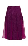 Des_phemmes Paneled Hand Woven Tweed Skirt In Purple