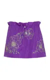 Des_phemmes Parachute Floral Bead-embellished Mini Skirt In Purple
