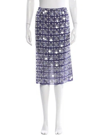 Pre-owned Des_phemmes Patterned Midi Length Skirt In Blue