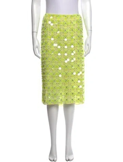 Pre-owned Des_phemmes Patterned Midi Length Skirt In Green