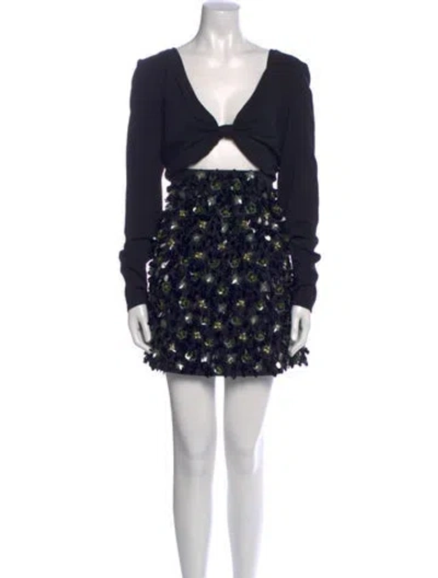 Pre-owned Des_phemmes Patterned Mini Dress In Blue