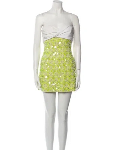 Pre-owned Des_phemmes Patterned Mini Dress In Green