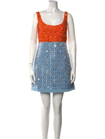 Pre-owned Des_phemmes Patterned Mini Dress In Orange