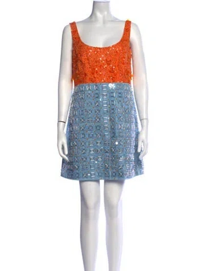 Pre-owned Des_phemmes Patterned Mini Dress W/ Tags In Orange