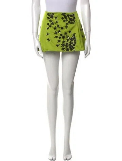Pre-owned Des_phemmes Patterned Mini Skirt In Green