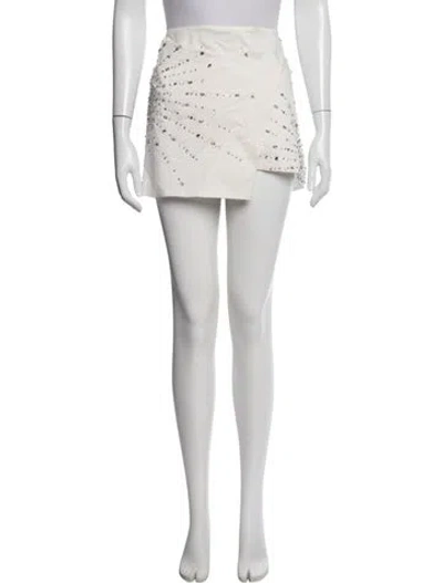 Pre-owned Des_phemmes Patterned Mini Skirt In White