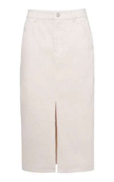 Des_phemmes Pencil Cotton-blend Midi Skirt In Neutral