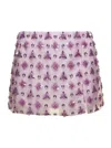 DES_PHEMMES PINK GEOMETRIC MINI SKIRT WITH CRYSTAL EMBELLISHMENT IN ORGANZA WOMAN