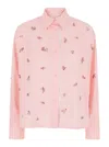 Des_phemmes Pink Shirt With Classic Collar And Embellishments On The Front In Cotton Woman In Pink