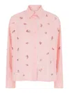 Des_phemmes Pink Shirt With Classic Collar And Embellishments On The Front In Cotton Woman In Pink