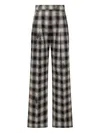 Des_phemmes Des Phemmes Plaid Pants With Crystal Details In Black