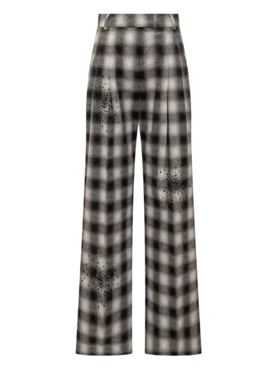 DES_PHEMMES PLAID EMBELLISHED TROUSERS