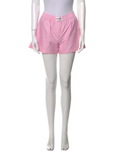 Pre-owned Des_phemmes Plaid Print Mini Shorts In Purple