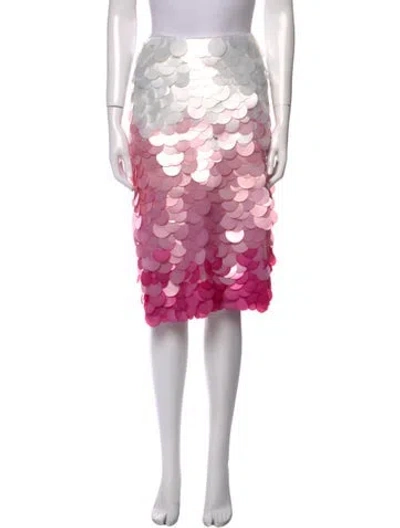 Pre-owned Des_phemmes Polka Dot Print Knee-length Skirt In Pink