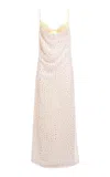 Des_phemmes Polka Dot Printed Petticoat Midi Slip Dress In White