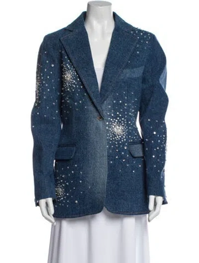 Pre-owned Des_phemmes Printed Denim Jacket W/ Tags In Blue