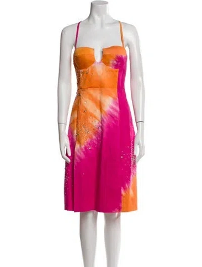 Pre-owned Des_phemmes Printed Knee-length Dress In Multi