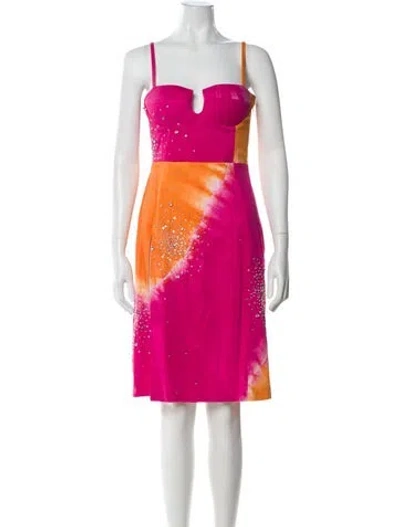 Pre-owned Des_phemmes Printed Knee-length Dress In Pink
