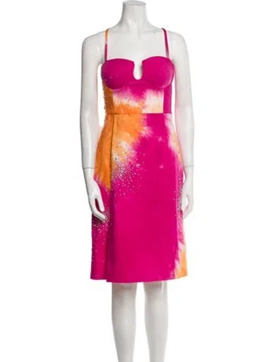 Pre-owned Des_phemmes Printed Knee-length Dress In Pink