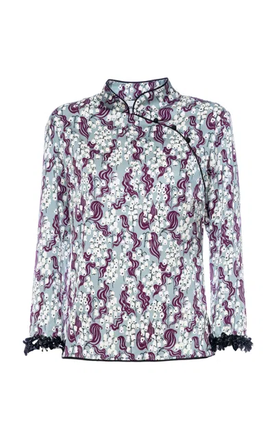 Des_phemmes Printed Qipao Top In Multi