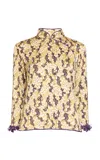 Des_phemmes Printed Qipao Top In Yellow