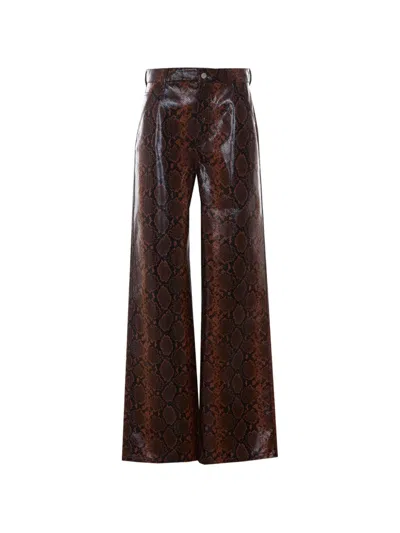 Des_phemmes Python-print Trousers In Brown
