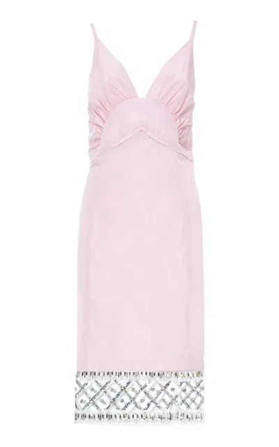Des_phemmes Sequin-trimmed Midi Slip Dress In Pink