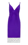 Des_phemmes Sequin-trimmed Midi Slip Dress In Purple