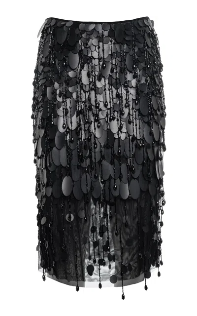 Des_phemmes Sequined Midi Skirt In Black