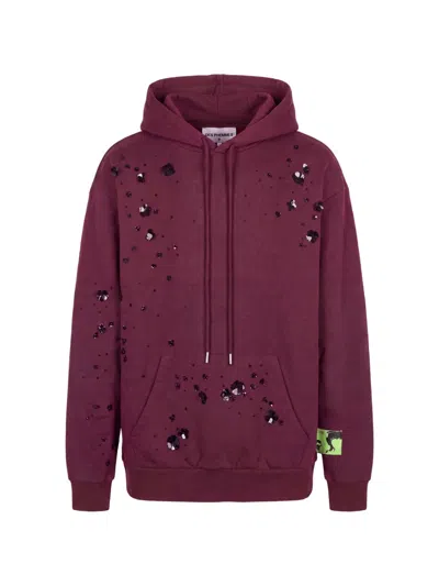 Des_phemmes Sequin-embellished Drawstring Hoodie In Purple