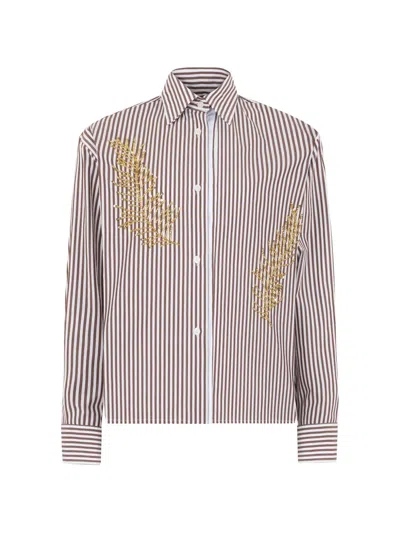 Des_phemmes Sequin-embellished Striped Shirt In Multi