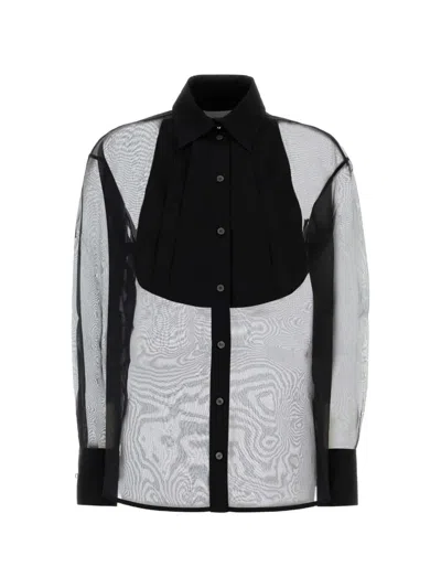 Des_phemmes Sheer Silk Shirt In Black